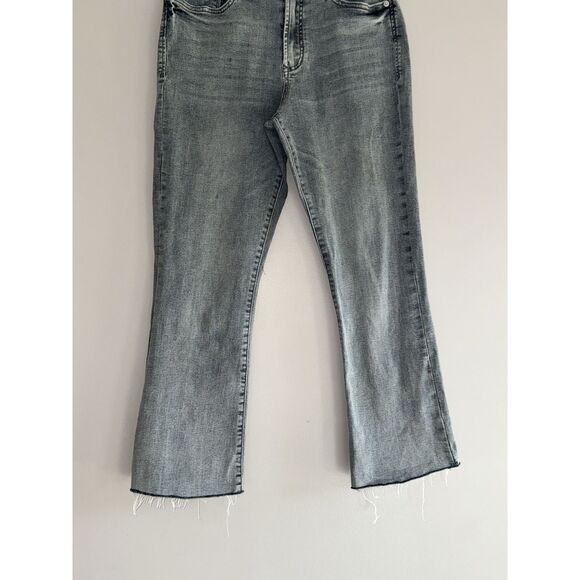 Dear John Jeanne Flare Jeans Middlebrook Stretch Denim Gray Crop Preppy Size 30 - Picture 3 of 14